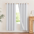 100% Absolutely Blackout Linen Curtains with Thermal Insulated White Liner (52"W x 72"L (Pack of 2) / White)