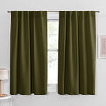 Blackout Kitchen Curtains (Olive Green / 42"W x 45"L (Pack of 2))