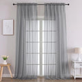 Charcoal Grey Sheer Curtains 120 Inches Long 2 Panels Set (Charcoal Grey / 59"W x 120"L (Pack of 2))