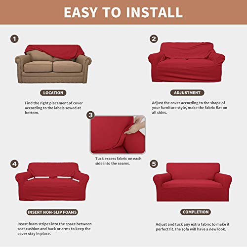 100% Waterproof Couch Cover (Christmas Red / Sofa)