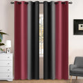 Burgundy Black Ombre Curtains 52x84 Inche Long 2 (52"W x 84"L (Pack of 2) / Burgundy and Black)
