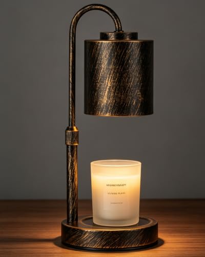 Dimmable Candle Warmer Lamp with Timer (Antique Brushed Copper)