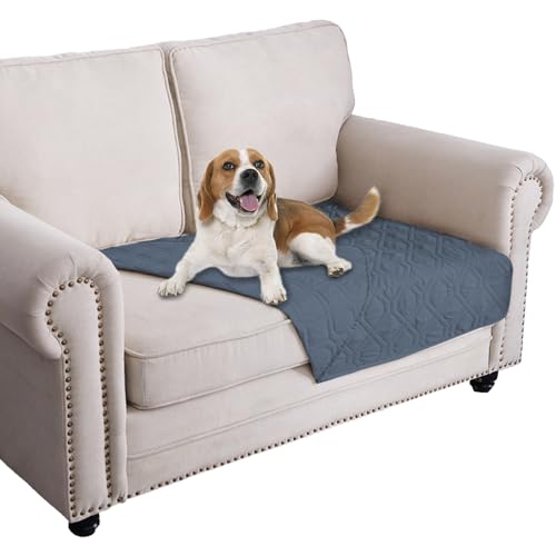 Waterproof Blanket Reversible Dog Bed Cover Pet Blanket for Furniture Bed Couch Sofa (30x53 Inch (Pack of 1) / Navyblue)