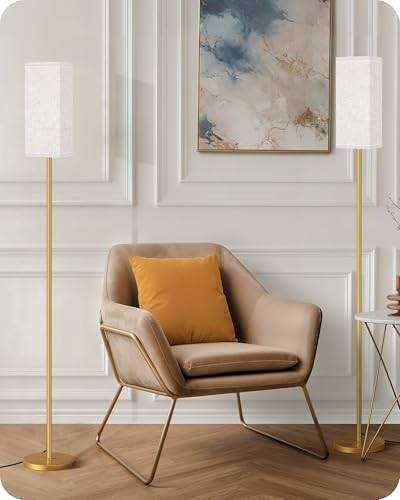2Pack Floor Lamp (2Pack Beige + Gold)