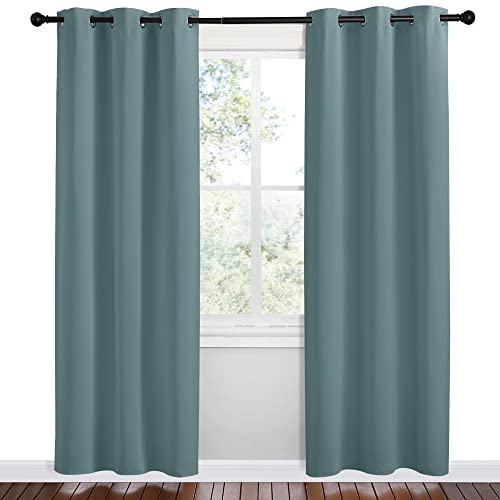 Modern Blackout Curtains (Greyish Blue / 42"W x 78"L (Pack of 2))