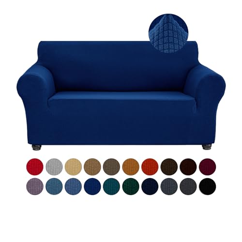 Stretch Loveseat Couch Cover (Classic Blue / Medium（55"-78"))