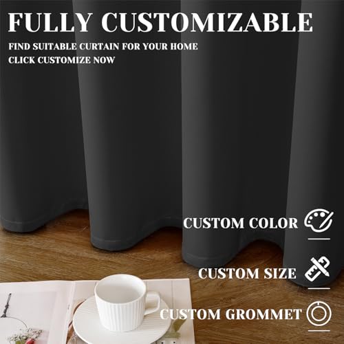 Custom Blackout Curtain for Bedroom and Living Room (Custom / Dark Grey)