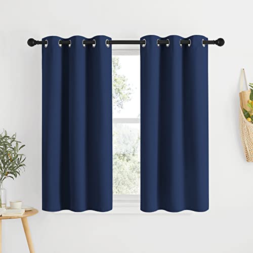 Blackout Draperies Curtains (Navy / 34"W x 48"L (Pack of 2))