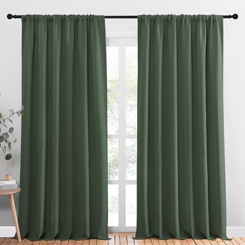 2 Panels Blackout Curtains (Dark Mallard / 70"W x 95"L (Pack of 2))