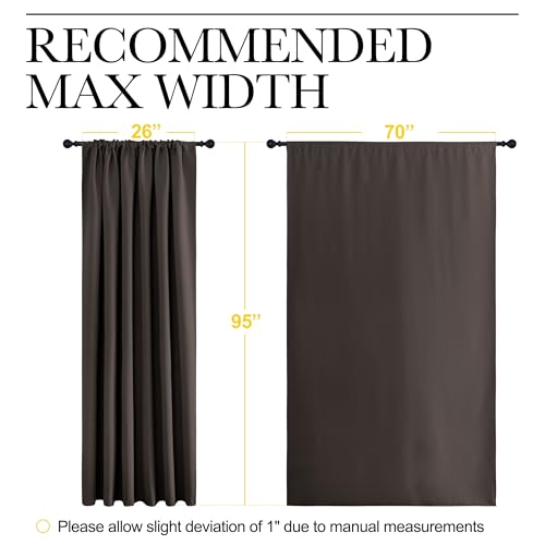 2 Panels Blackout Curtains (Toffee Brown / 70"W x 95"L (Pack of 2))