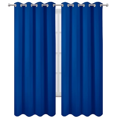 Blackout Curtains 52 x 90 Inch Long Royal Blue Curtains Set of 2 Panels Room Darkening Curtains for Bedroom and Living Room (Royal Blue / 52"W x 90"L (Pack of 2))