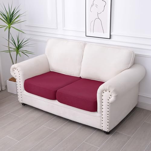 Waterproof Couch Cushion Covers for Pets (Wine Red / 2PCS)