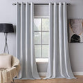 Velvet Curtains Greyish White 52 x 90 Inch Length Set of 2 (Greyish White / 52"W x 90"L (Pack of 2))