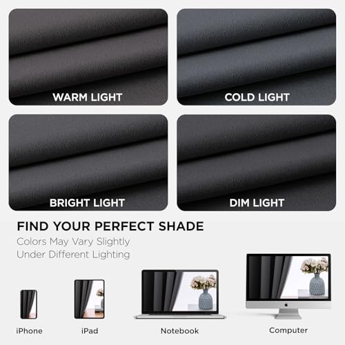 Blackout Curtains 72 Inch Length 2 Panels Set (Dark Grey / 42"W x 72"L (Pack of 2))