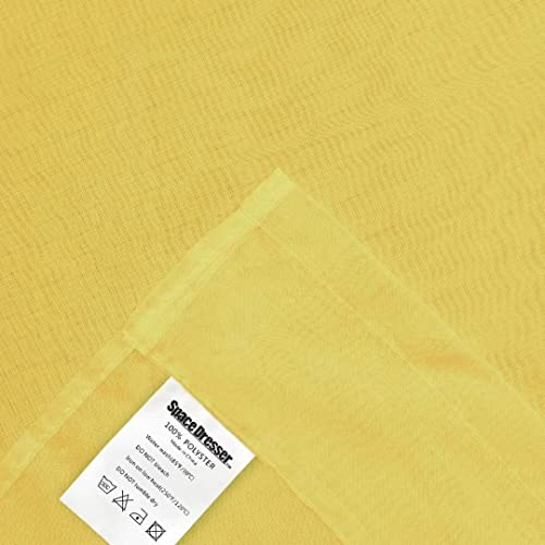 Sheer Voile Window Treatment Rod Pocket Curtain Panels for Kitchen Bedroom Living Room Drapes Sunlight Filtering Privacy Semi Home Decor Assorted Colors Sizes (Yellow / 52"W x 95"L (Pack of 2))