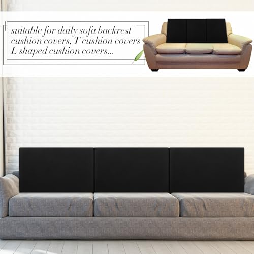 4 Pcs Stretch Cushion Covers (Black / Back Cover)
