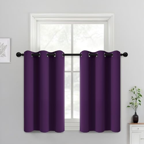 Blackout Curtains 38x36 inch Purple Thermal Drapes (Purple / 38"W x 36"L (Pack of 2))