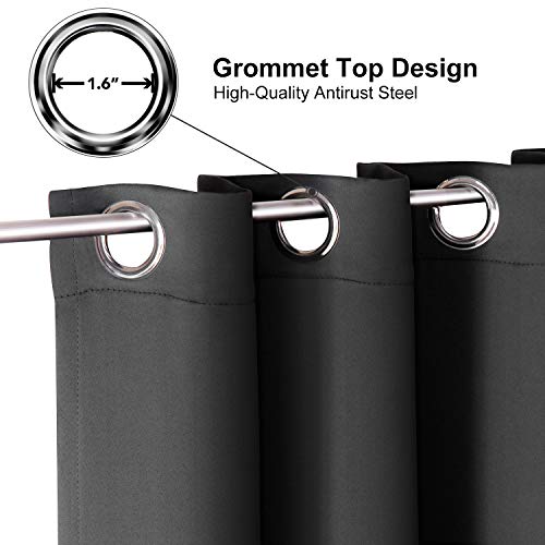 Small Blackout Curtains for Kitchen and Bedroom 36 Inches Long (52"W x 36"L (Pack of 2) / Dark Grey)