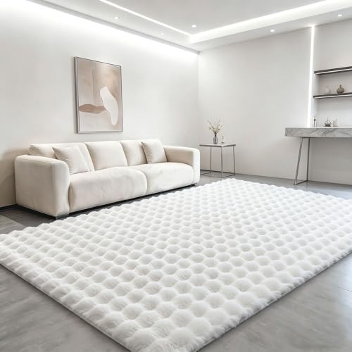 White Rabbit Plush Rug 6'x9' (White / 6' x 9' (Rectangular))