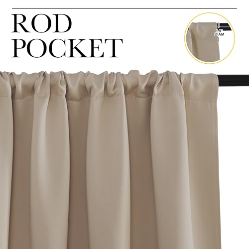 2 Panels Blackout Curtains (Soft Taupe / 42"W x 63"L (Pack of 2))