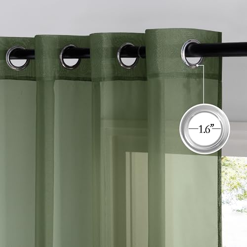 Voile Sheer Forest Green Christmas Curtains (Forest Green / 54"W x 84"L (Pack of 2))