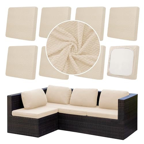 8Pcs Outdoor Cushion Covers (Mustard Yellow / 8PCS)