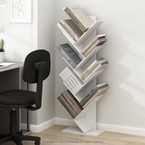 TREE Book Shelf (White / 9-Tier Tree Bookcase)