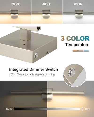 Nickel Battery Operated Wall Sconce with Remote Control 32 Inch (Sand Nickel / 32 Inch(2 Pack))