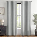 100% Blackout Linen Curtains for Bedroom 42 x 90 Inch Grey 2 Panels (Grey / 42"W x 90"L (Pack of 2))