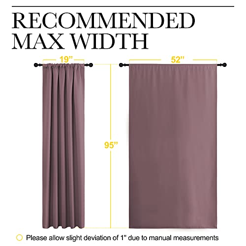 Room Darkening Curtains for Bedroom (Dry Rose / 52"W x 95"L (Pack of 2))