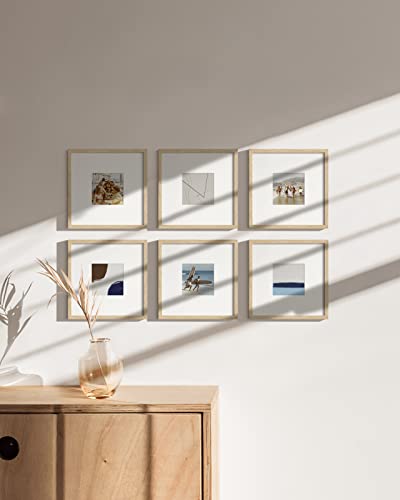 Beige Oak Wood 8x8 Picture Frames (Set of 15 / Beige Oak / 8x8 in)
