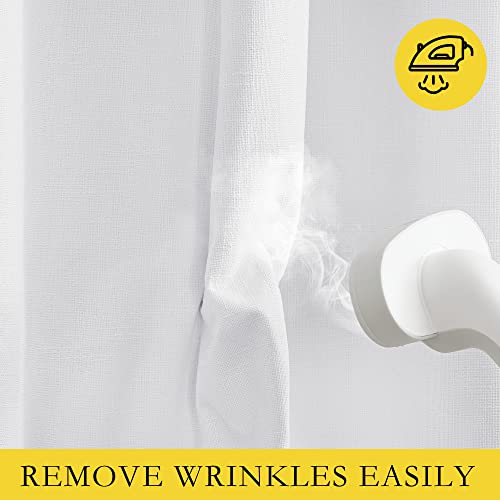 100% Absolutely Blackout Linen Curtains with Thermal Insulated White Liner (42"W x 54"L (Pack of 2) / White)