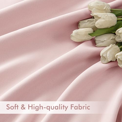 Light Pink Back Tab Blackout Curtains 52x102 Inch Long 2 Panels Set (Light Pink / 52"W x 102"L (Pack of 2))