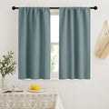 Blackout French Door Window Curtain Coverings (Dusty Blue / 29"W x 45"L (Pack of 2))