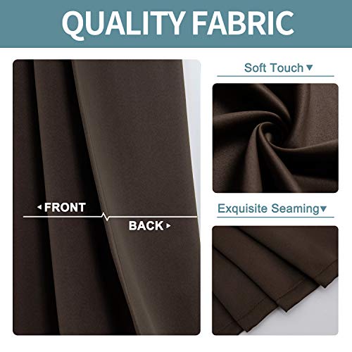 Small Blackout Curtains for Kitchen and Bedroom 36 Inches Long (52"W x 36"L (Pack of 2) / Brown)