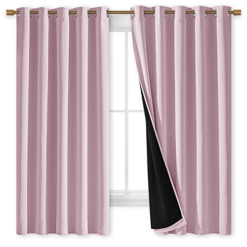 100% Blackout Window Curtain Panels (Lavender Pink / 70"W x 84"L (Pack of 2))
