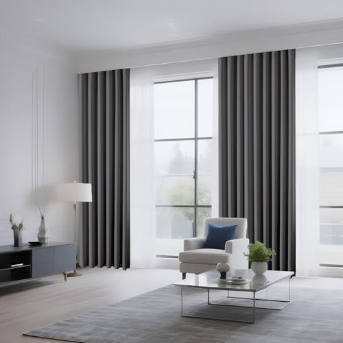 Light Grey Blackout Curtains 84 inch Length 2 Panels Set (Light Grey / 52"W x 84"L (Pack of 2))
