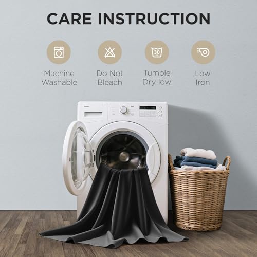 Grey Blackout Curtains for Bedroom 84 Inch Long (Dark Grey / 52"W x 84"L (Pack of 2))