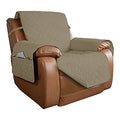 Reversible Recliner Chair Covers Couch Covers for Dogs (Large Recliner / Beige/Beige)