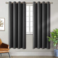 Dark Grey Blackout Curtains for Bedroom 72 Inch Long (Dark Grey / 46"W x 72"L (Pack of 2))