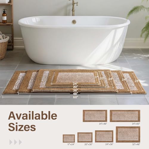 48x24 Long Bathroom Rugs Non Slip Washable (Coffee / 2' x 4' (Rectangular))