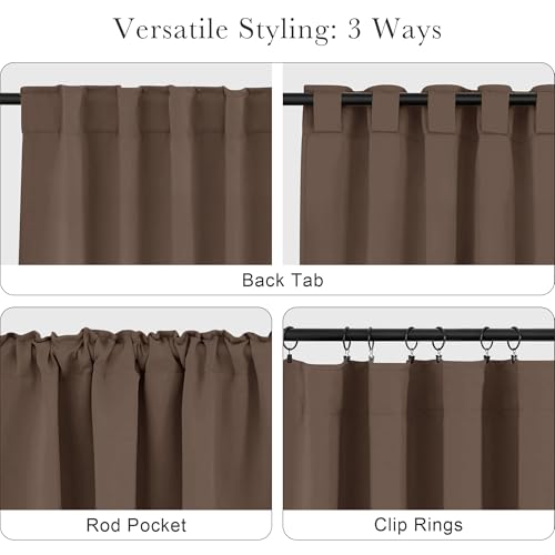 Blackout Curtains Drapes (Mocha / 42"W x 54"L (Pack of 2))
