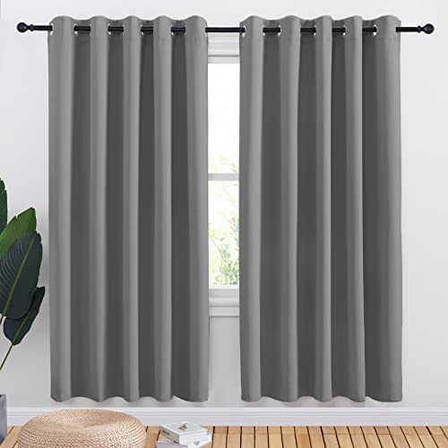 Bedroom Curtains Blackout Drapery Panels (Silver Gray / 70"W x 72"L (Pack of 2))