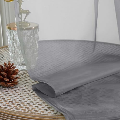Charcoal Grey Sheer Curtains 96 Inches Long 2 Panels (Charcoal Grey / 59"W x 96"L (Pack of 2))