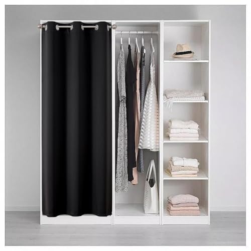 Door Curtain Blackout Curtains for Doorway Privacy Closet Drapes (Black / 52"W x 108"L (Pack of 1))