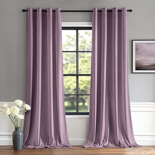 Velvet Curtains Lavender 52 x 90 Inch Length Set of 2 (Lavender / 52"W x 90"L (Pack of 2))