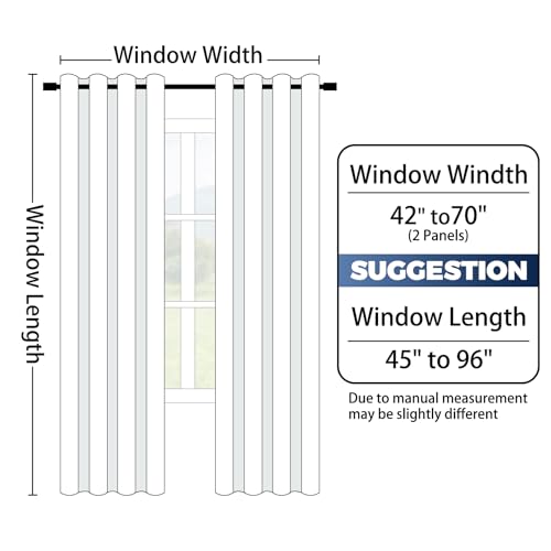 100% Blackout Curtains Ombre Blue Curtains for Bedroom 84 Inch (52"W x 84"L (Pack of 2) / Blue 2 Layers)