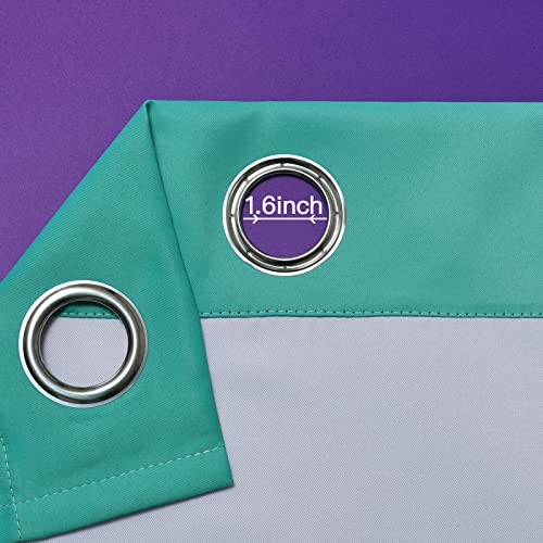 Teal and Purple Blackout Curtains 52x84 Inch (52"W x 84"L (Pack of 2) / Teal and Purple)