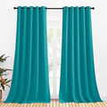 Bedroom Curtains Blackout Drapery Panels (Peacock Teal / 70"W x 108"L (Pack of 2))