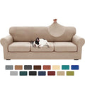 4 Piece Stretch X (91"-110"(3 Cushions) / Khaki)